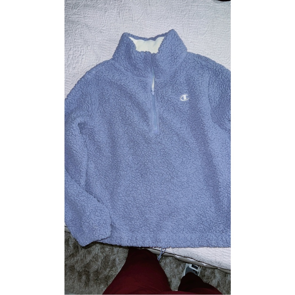 Champion Lilac Quarter Zip Teddy Jacket